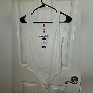 Tommy Hilfiger White Ribbed Bodysuit